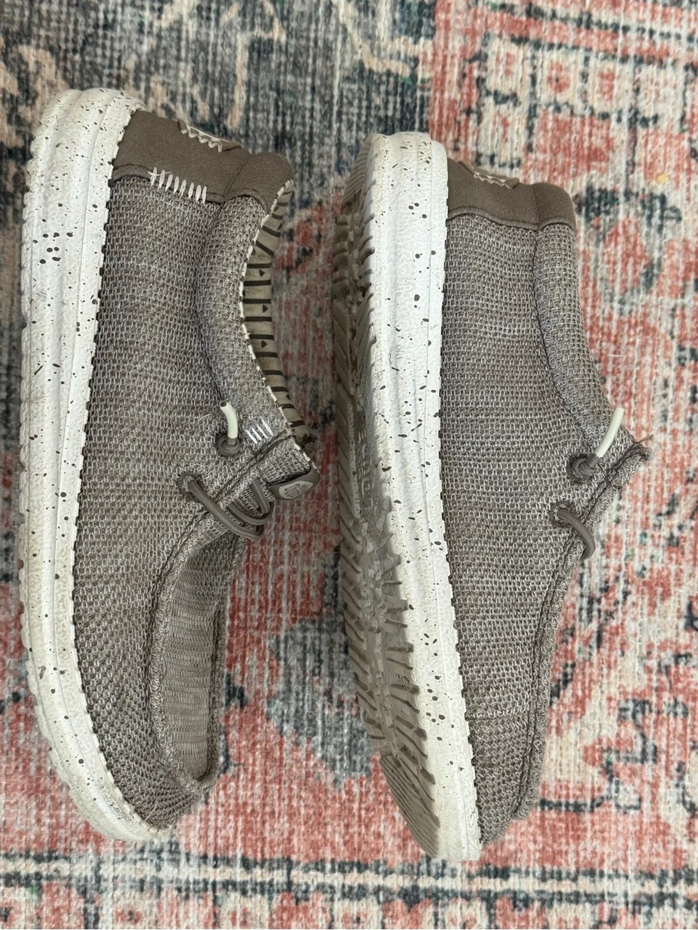 Hey Dude Kids Slip-On Sneakers in Light Gray Knit